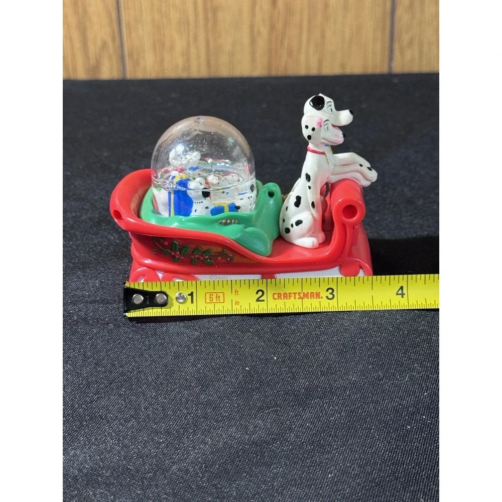 VTG‎ 101 Dalmatians McDonald's Disney Christmas Ornament Dogs Sleigh Snow Globe